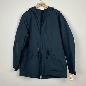 Levi's | NWT Blue Full-Zip Snap-Front Hooded Cotton Parka Coat Jacket